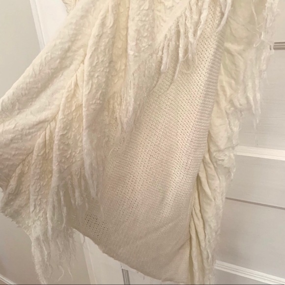 Free People Asymmetrical Cream Fringe Shirt - Picture 6 of 7